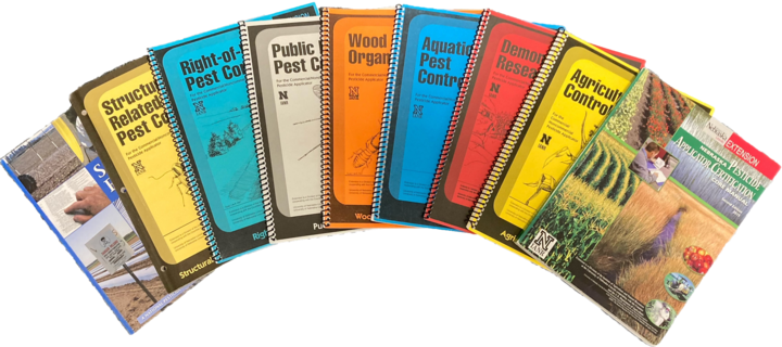 An assortment of printed study manuals